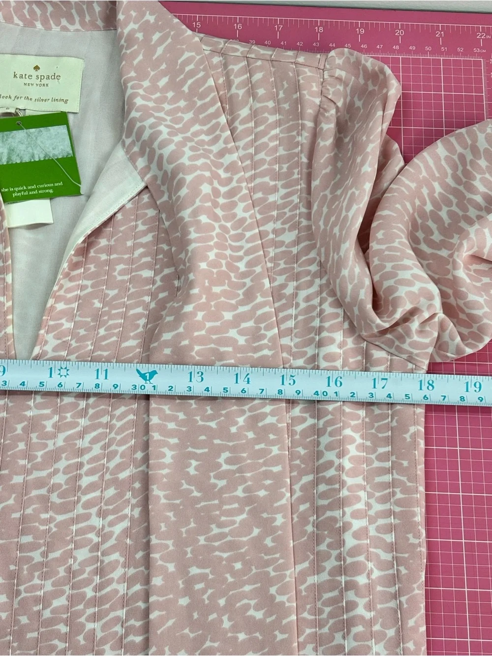 Kate Spade New York Womens Size 6 Pink Pleated Georgette Dress Tie Neck Coquette